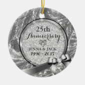 Zilver 25e bruiloft Jubileum Ornament (Voorkant)