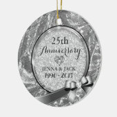 Zilver 25e bruiloft Jubileum Ornament (Links)