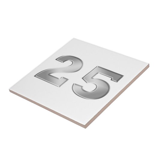 Zilver 25e Jubileum Tegeltje (Zijkant)