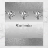 Zilver 25e Jubileum Wijn Etiket (Enkel label)