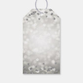 Zilver 60e verjaardag Dank u Paarse Glam Lichten Cadeaulabel (Achterkant)