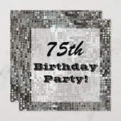 Zilver 75th of om het even welke Age uitnodiging v (Voorkant / Achterkant)