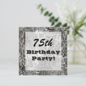Zilver 75th of om het even welke Age uitnodiging v (Staand voorkant)