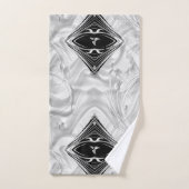 Zilver Abstracte bloemen op zijde en kunst Bad Handdoek (Handdoek)