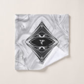 Zilver Abstracte bloemen op zijde en kunst Bad Handdoek (Wasdoekje)