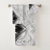 Zilver Abstracte bloemen op zijde en kunst Bad Handdoek (Insitu)