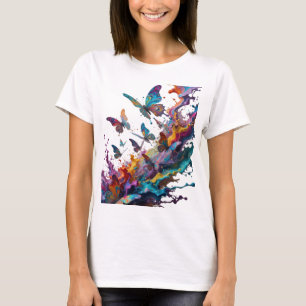 Zilver ABSTRACTE KUNST Artistiek Motief T-shirt