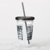 Zilver Abstracte lijnen Acryl Drinkbeker (Links)