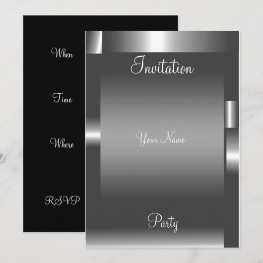 Zilver abstracte uitnodiging van de kleurenpartij (Voorkant / Achterkant)