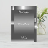 Zilver abstracte uitnodiging van de kleurenpartij (Staand voorkant)