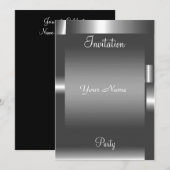 Zilver abstracte uitnodiging van de kleurenpartij (Voorkant / Achterkant)