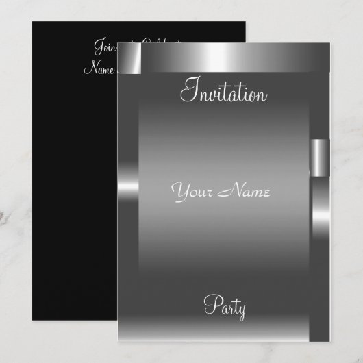 Zilver abstracte uitnodiging van de kleurenpartij (Voorkant / Achterkant)