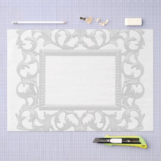 Zilver Acanthus Leaf Lijst Tissuepapier (Craft)