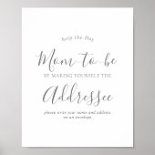 Zilver Adres Een Envelop Baby shower Teken Poster (Voorkant)