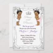 Zilver Afrikaanse prins of prinses Gender onthaal Kaart (Voorkant)