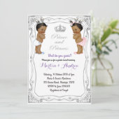 Zilver Afrikaanse prins of prinses Gender onthaal Kaart (Staand voorkant)