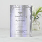 Zilver Afstudeerder Pet Diamanten Violet Kaart (Staand voorkant)