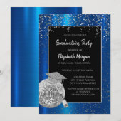 Zilver Afstudeerder Pet, Disco Ball Confetti, Wijn Kaart (Voorkant / Achterkant)