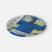 Zilver Afstuderen | Foto van Chic Modern Afstudeer Papieren Bordje (Gekanteld)