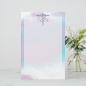 Zilver als RN Caduceus Medical Moeder Pearl Briefpapier (Staand voorkant)