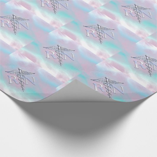 Zilver als RN Caduceus Medical Moeder Pearl Cadeaupapier (Hoek)