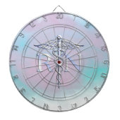 Zilver als RN Caduceus Medical Moeder Pearl Dartbord (Voorkant)