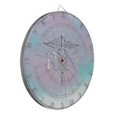 Zilver als RN Caduceus Medical Moeder Pearl Dartbord (Voorkant Links)