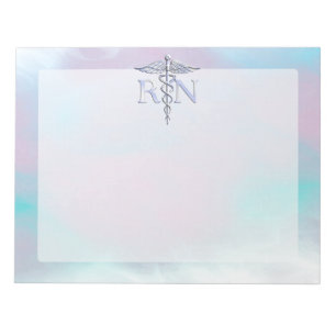 Zilver als RN Caduceus Medical Moeder Pearl Notitieblok