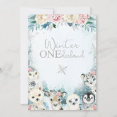 Zilver Arctisch Dier Winter Nederland Verjaardag Kaart (Achterkant)