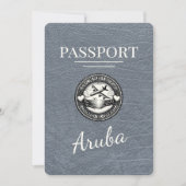 Zilver Aruba paspoort Bewaar de datum Save The Date (Voorkant)