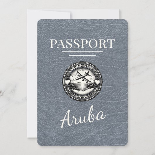 Zilver Aruba paspoort Bewaar de datum Save The Date (Voorkant)