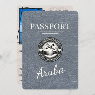 Zilver Aruba paspoort Bewaar de datum Save The Date