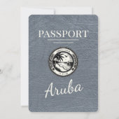 Zilver Aruba Paspoort Uitnodiging bruiloft (Achterkant)