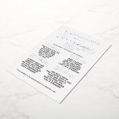 Zilver Bachelorette Party Scavenger Hunt Spel Fun Folie Uitnodiging (Gedraaid)