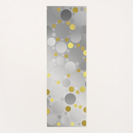 zilver, bal, glanzend, bol, rond, metalli yogamat (Voorkant)