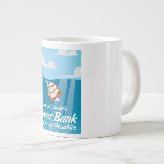 Zilver Bank Dominicaanse Republiek Snorkel reizen Grote Koffiekop (Voorkant rechts)
