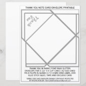 Zilver Bedankt Card Enveloppapier (Voorkant / Achterkant)