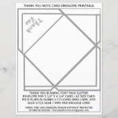 Zilver Bedankt Card Enveloppapier (Voorkant)