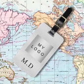 Zilver bedrijf logo monogram bagagelabel