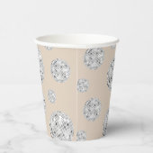 Zilver & Beige Retro Disco Bal Bruidsdouche Papieren Bekers (Rechts)