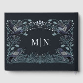 Zilver Betoverde Gotische Raven Bloemen Huwelijk Gastenboek (Achterkant)