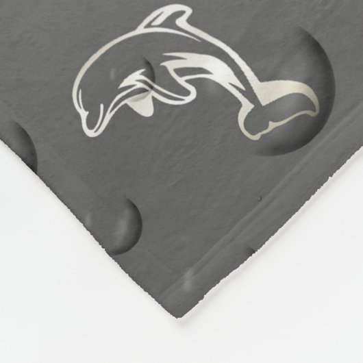 zilver, blauw, blauw, goud, zilver, tekening, vis, fleece deken (Hoek)