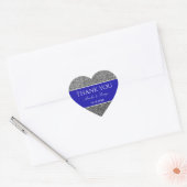Zilver Blauw Dank Je Hart Sticker (Envelop)