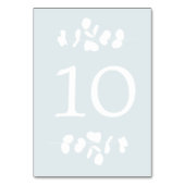 Zilver Blauw en Wit Eucalyptus Tafelnummer (Achterkant)