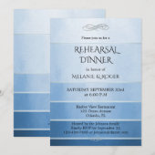 Zilver Blauw Gestreepte Tone op Tone Repetitie Din Kaart (Voorkant / Achterkant)