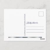 Zilver | Blauw Modern Eenvoudig Elegant Dank u Briefkaart (Achterkant)