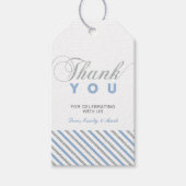 Zilver & Blauw | Modern Party Favor Bedankt Labels Cadeaulabel (Voorkant)