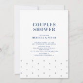 Zilver & Blauw | Moderne Couples Bruiloftsfeest Kaart (Voorkant)