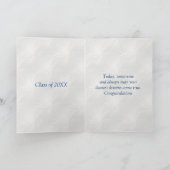 Zilver blauw Mortier, jurk en diploma Kaart (Binnen)