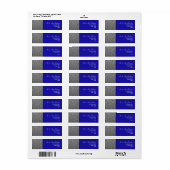 Zilver Blauw Retouradreslabel Etiket (Full Sheet)